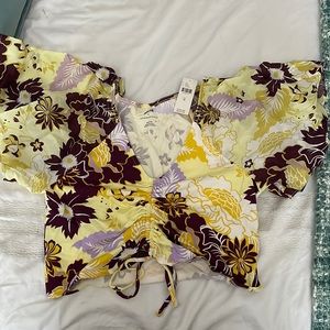 Anthropologie Floral crop top new with tags